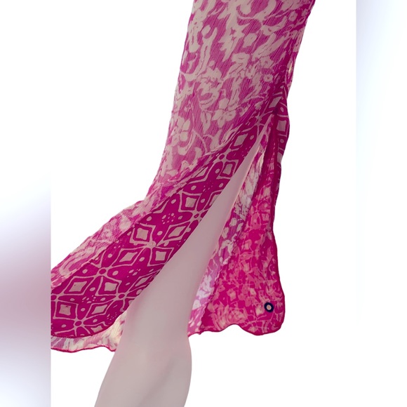 ✨POUPETTE St Barth sheer pink & white long sleeve blouse - Picture 5 of 11